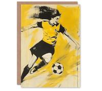 Artery8 Womens Girls Football Fan Soccer Goal Footie Greeting Birthday Card Him Her All Blank