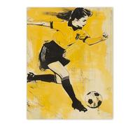 Artery8 Womens Girls Football Fan Soccer Player Striker Living Room Extra Large XL Wall Art Poster Print