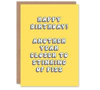 Artery8 Greeting Card Another Year Closer Stinking Piss Old Age Joke For Her Woman Wife Gran Mum Sister Birthday Card