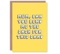 Artery8 Women's Greeting Card Can You Lend Cash For This Card Funny Cheeky Birthday in Yellow Artery8 Yellow