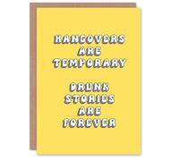 Artery8 Greeting Card Hangovers Temporary Drunk Stories Forever For Her Woman Best Friend Birthday Card