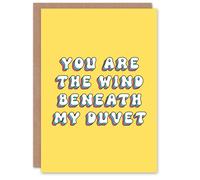 Artery8 Greeting Card The Wind Beneath My Duvet Funny Cheeky For Her Wife Woman Girlfriend Birthday Card