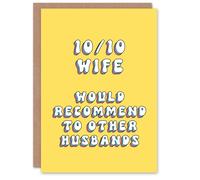 Artery8 Women's Greeting Card Would Recommend To Other Husbands Funny Cheeky Birthday in Yellow Artery8 Yellow