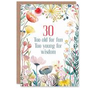 Artery8 Women's Happy Flowers 30 Year Old Fun Young Wisdom Birthday Greeting Card Artery8 Multicolor