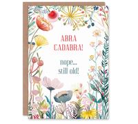 Artery8 Happy Flowers Abracadabra Magic Still Old For Her Woman Wife Gran Mum Sister Birthday Greeting Card