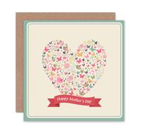 Artery8 Women's Love Heart Butterfly Notes For Mum Mothers Day Card Artery8 Multicolor