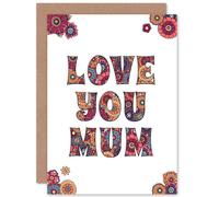 Artery8 Women's Love You Floral Pattern Mum Mother's Day Card Artery8 Multicolor