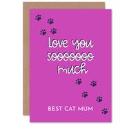 Artery8 Women's Love You So Much Best Cat Mum Mother's Day Card Artery8 Multicolor