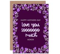 Artery8 Women's Love You So Much Mothers Day Violet Mum Card Artery8 Multicolor