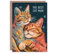 Artery8 Women's Mother's Day Greeting Card Best Cat Mum Ginger Tabby From the Cat Lover For Mum in Orange Artery8 Orange