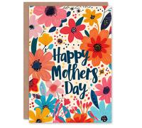 Artery8 Women's Mother's Day Greeting Card Colourful Simple Spring Flowers For Mum Artery8 Multicolor