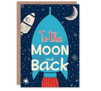 Artery8 Mother's Day Greeting Card Love You Moon and Back Space Rocket from Son For Mum