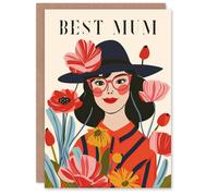 Artery8 Women's Mother's Day Greeting Card Woman Flowers Plant Lover Gardener For Mum in Red Artery8 Red