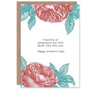 Artery8 Women's Mother's Day Nine Months Pregnant For Bad Cards Fun Funny Humour Joke Mum Greeting Card in White Artery8 White