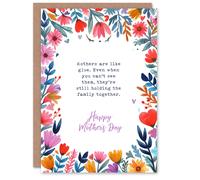 Artery8 Women's Mother's Day Sincere Like Glue Hold Family Together Mum Floral Greeting Card Artery8 Multicolor