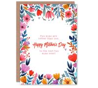 Artery8 Women's Mother's Day Two Mums Better Than One Bright Floral Greeting Card Artery8 Multicolor