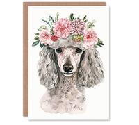 Artery8 Poodle Boho Portrait With Floral Crown Dog Lover For Her Woman Birthday Card