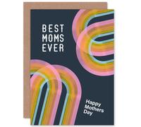 Artery8 Women's Rainbow Paint Best Moms Ever Mothers Day Mum Card Artery8 Multicolor