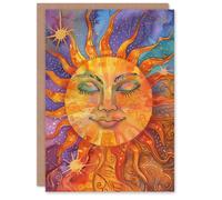 Artery8 The Sun Colourful Watercolour Tarot Card Design For Her Woman Good Luck Card