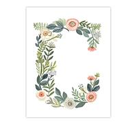 Artery8 Women's Wall Art Print Letter C in Simple Watercolour Flowers Leaves Floral Word Art For Her Poster | Size: W24" x H32" Artery8 Multicolor W24" x H32"