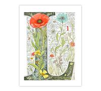Artery8 Women's Wall Art Print Letter L in Watercolour Flowers Botanical Book Floral Word Art For Her Poster | Size: W12" x H16" Artery8 Multicolor W12" x H16"