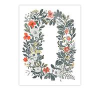 Artery8 Women's Wall Art Print Letter O Wreath Flowers Painting Garden Nature Floral Word Art For Her Poster | Size: W12" x H16" Artery8 Multicolor W12" x H16"