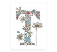 Artery8 Women's Wall Art Print Letter T in Wildflowers Flowers Pretty Cute Floral Word Art For Her Poster | Size: W18" x H24" Artery8 Multicolor W18" x H24"
