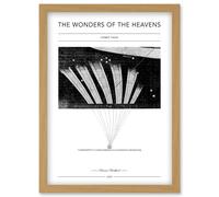 Artery8 Wonders of the Heavens Duncan Bradford Comet Tails Antique Telescopic Classic Illustration Artwork Framed Wall Art Print A4 in Light Oak Artery8 Light Oak