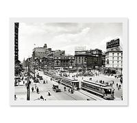 Artery8 Woodward Avenue 1917 Detroit USA A4 Artwork Framed Wall Art Print