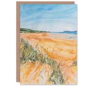 Artery8 Woolacombe Beach Seaside Landscape Watercolour Birthday Art Card Artery8 Multicolor