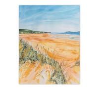Artery8 Woolacombe Beach Seaside Landscape Watercolour Wall Art Print | Size: W12" x H16" Artery8 Multicolor W12" x H16"