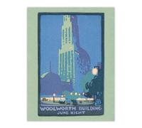 Artery8 Woolworth Building June Night Elmer Wall Art Poster Print in Blue | Size: W12" x H16" Artery8 Blue W12" x H16"