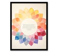 Artery8 Words Have Power Buddhist Mindfulness Quote Watercolour Mandala Buddha Meditation Enlightenment Vihara Art Print Framed Poster Wall Decor 12x16 inch