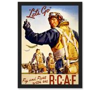 Artery8 World War WW2 Canada RCAF Fly Fight Pilot Air Force Vintage A4 Artwork Framed Wall Art Print