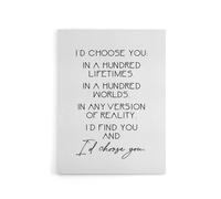 Artery8 Would Choose You In Hundred Lifetimes Love Modern Canvas Art Print in White | Size: W24" x H32" Artery8 White W24" x H32"