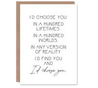 Artery8 Would Choose You In Hundred Lifetimes Love Modern Personalised Anniversary Card