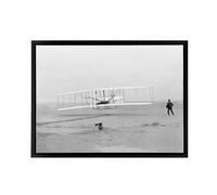 Artery8 Wright Brothers Aeroplane First Flight Photo Framed Canvas Wall Art Print in Grey | Size: W18" x H24" Artery8 Grey W18" x H24"