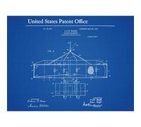 Artery8 Wright Brothers Flying Machine 1906 Top Vintage Patent Premium Wall Art Canvas Print 18X24 Inch