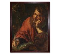 Artery8 Wtewael Saint Mark Evangelist Painting Art Print Framed Poster Wall Decor 12x16 inch