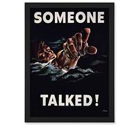 Artery8 WW2 World War Someone Talked Sailor USA A4 Artwork Framed Wall Art Print