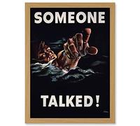 Artery8 WW2 World War Someone Talked Sailor USA A4 Artwork Framed Wall Art Print