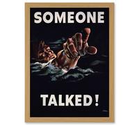 Artery8 WW2 World War Someone Talked Sailor USA A4 Artwork Framed Wall Art Print