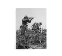 Artery8 WWII War USA Marine Sgt Bartlett Canvas Wall Art Print in Grey | Size: W24" x H32" Artery8 Grey W24" x H32"