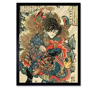 Artery8 Xie Zhen Ryotoda Kaichin 108 Heroes Water Margin Utagawa Kuniyoshi Japanese Woodblock Reproduction Art Print Framed Poster Wall Decor 12x16 inch