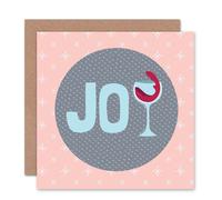 Artery8 Xmas Merry Red Wine Joy Fun Present Christmas Card Artery8 Multicolor