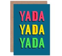 Artery8 Yada Yada Yada Bright Word Art Greetings Card in Blue Artery8 Blue