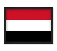 Artery8 Yemen National Flag Patriotic Vexillology World Flags Country Region Poster Artwork Framed Wall Art Print A4