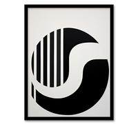 Artery8 Yinyang Abstract Geometric Artwork Stripes Minimalist Chaos and Order Light and Dark Artwork Framed Wall Art Print 18X24 Inch