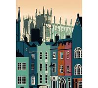 Artery8 York Minster and Shambles Street Cityscape Large XL Wall Art Canvas Print