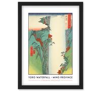 Wee Blue Coo Yoro Waterfall Mino Province Utagawa Hiroshige Japanese Woodblock Classic Collection Artwork Framed Wall Art Print A4